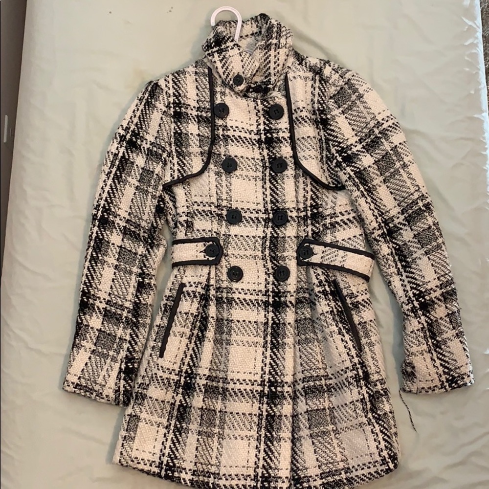 Glen Plaid Modern Pea Coat